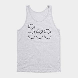 Easter Eggs Cat among the Chickens Outline Tank Top